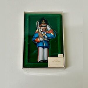 c. 1982 Vintage Hallmark Tin Litho Soldier Figurine Christmas Tree Ornament